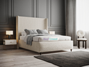 Kingston Cream Boucle Teddy Fabric Winged Bed