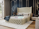 Jamie Winged Fabric Chesterfield Designer Bed
