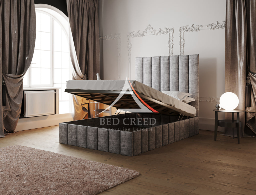 High Headboard Ivy Striped Bed - Bed Creed
