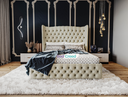 Jamie Winged Fabric Chesterfield Designer Bed
