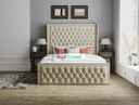 Orlando Chesterfield Fabric Upholstered Wingback Bed