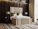Samson Stripe Lines Linear Chesterfield Panel Bed