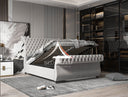 Suave Swan Chesterfield Scroll Sleigh Bed - Bed Creed