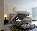 Maya Upholstered Chesterfield Sleigh Bed - Bed Creed