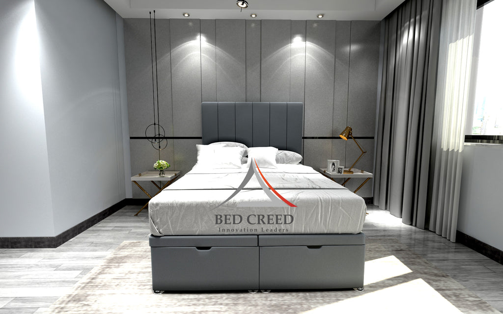 Emilia Striped Divan Ottoman Storage Bed - Bed Creed