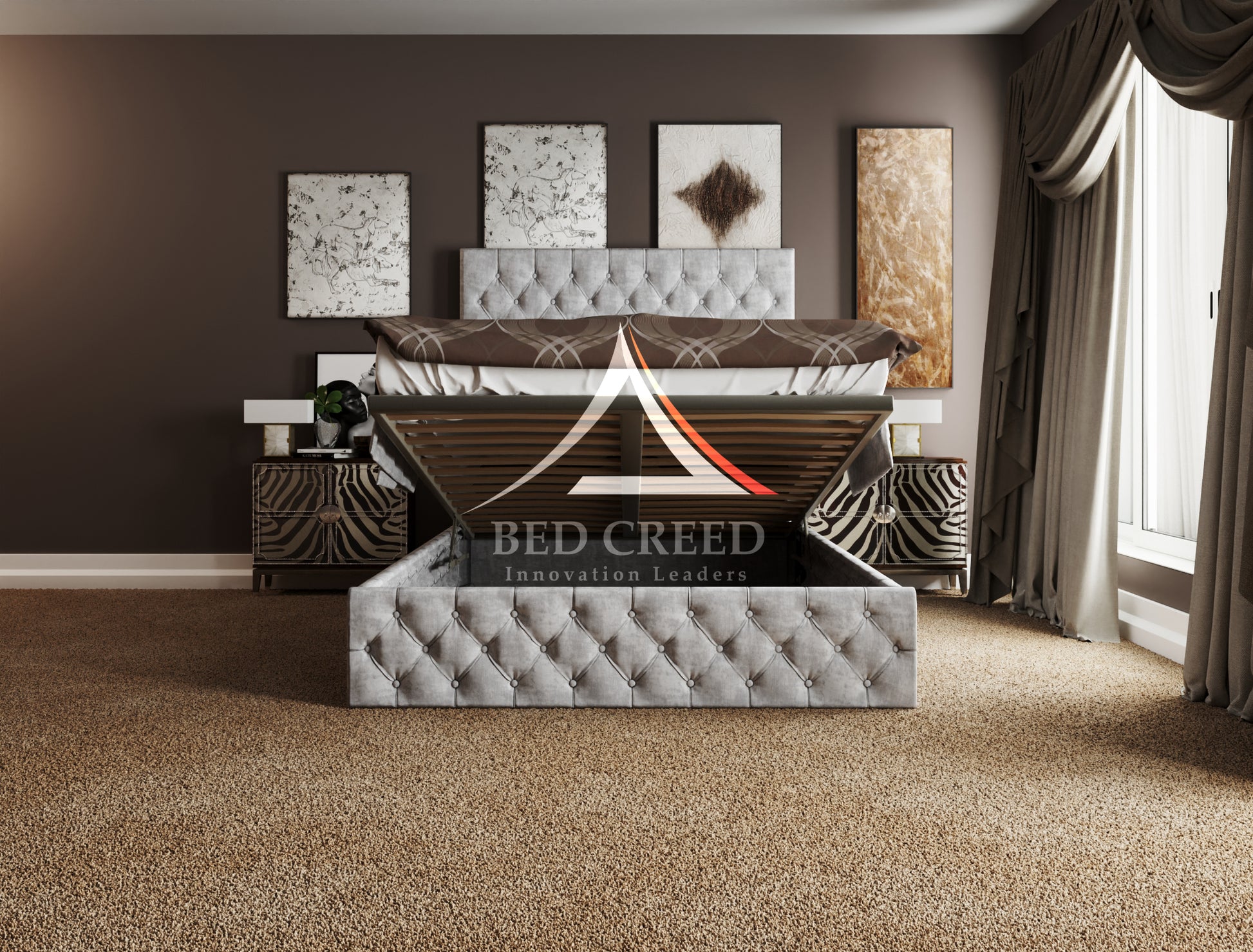 High Headboard Mage Chesterfield Bed - Bed Creed