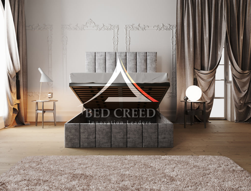 High Headboard Ivy Striped Bed - Bed Creed