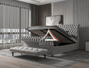 Suave Swan Chesterfield Scroll Sleigh Bed - Bed Creed